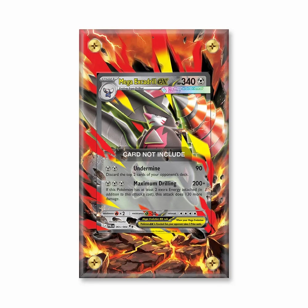 Mega Excadrill ex 065-084 Double Rare PBL Extended Art Display Cases - Screws Case - Front View