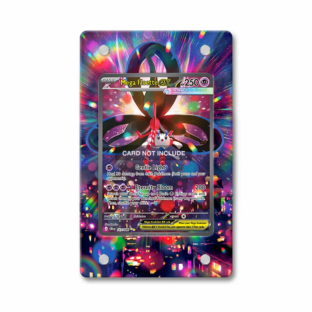 Mega Floette ex SIR SAR Ninja Spinner Chaos Rising Extended Art Display Cases - Magnetic Case - Front View
