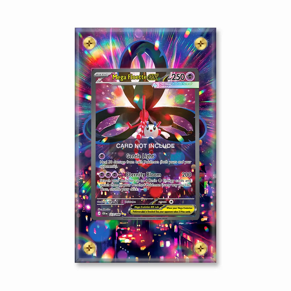 Mega Floette ex SIR SAR Ninja Spinner Chaos Rising Extended Art Display Cases - Screws Case - Front View