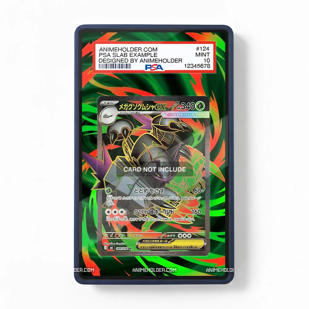 Mega Golisopod ex 089-076 SR Storm Emeralda Delta Reign Pokemon Cards Custom Art Display Cases - PSA Slab Case - Front View