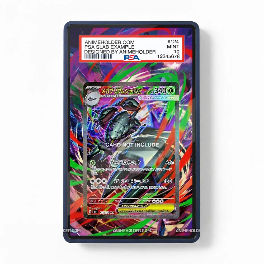 Mega Golisopod ex 107-076 SAR M6 Delta Reign Pokemon Cards Custom Art Display Cases - PSA Slab Case - Front View