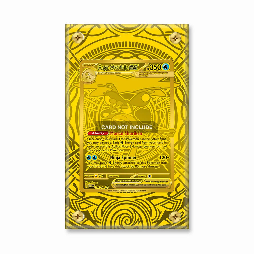 Mega Greninja ex MUR Ninja Spinner Chaos Rising Extended Art Display Cases - Screws Case - Front View