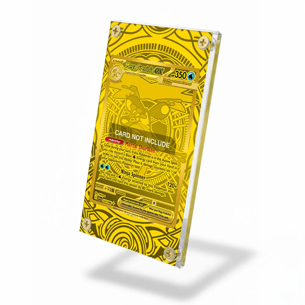 Mega Greninja ex MUR Ninja Spinner Chaos Rising Extended Art Display Cases - Screws Case - Side View