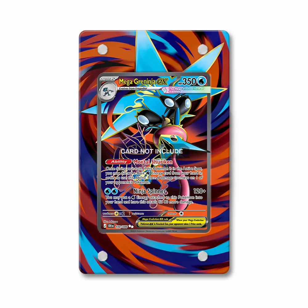 Mega Greninja ex Secret Rare SR Ninja Spinner Chaos Rising Extended Art Display Cases - Magnetic Case - Front View