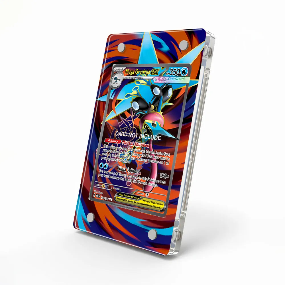 Mega Greninja ex Secret Rare SR Ninja Spinner Chaos Rising Extended Art Display Cases - Magnetic Case - Side View