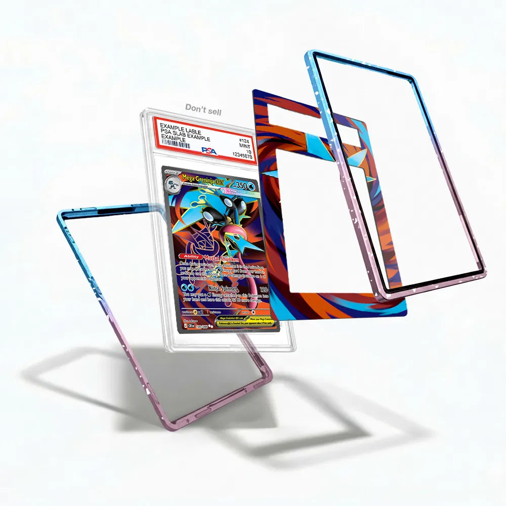 Mega Greninja ex Secret Rare SR Ninja Spinner Chaos Rising Extended Art Display Cases - PSA Slab Case - Detail View
