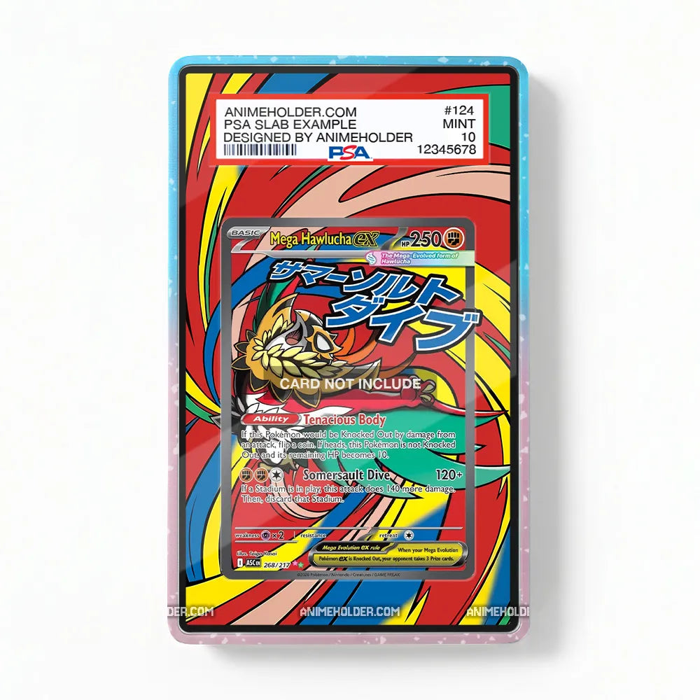 Mega Hawlucha ex 268-217 Special Illustration Rare ASC Extended Art Display Cases - PSA Slab Case - Front View