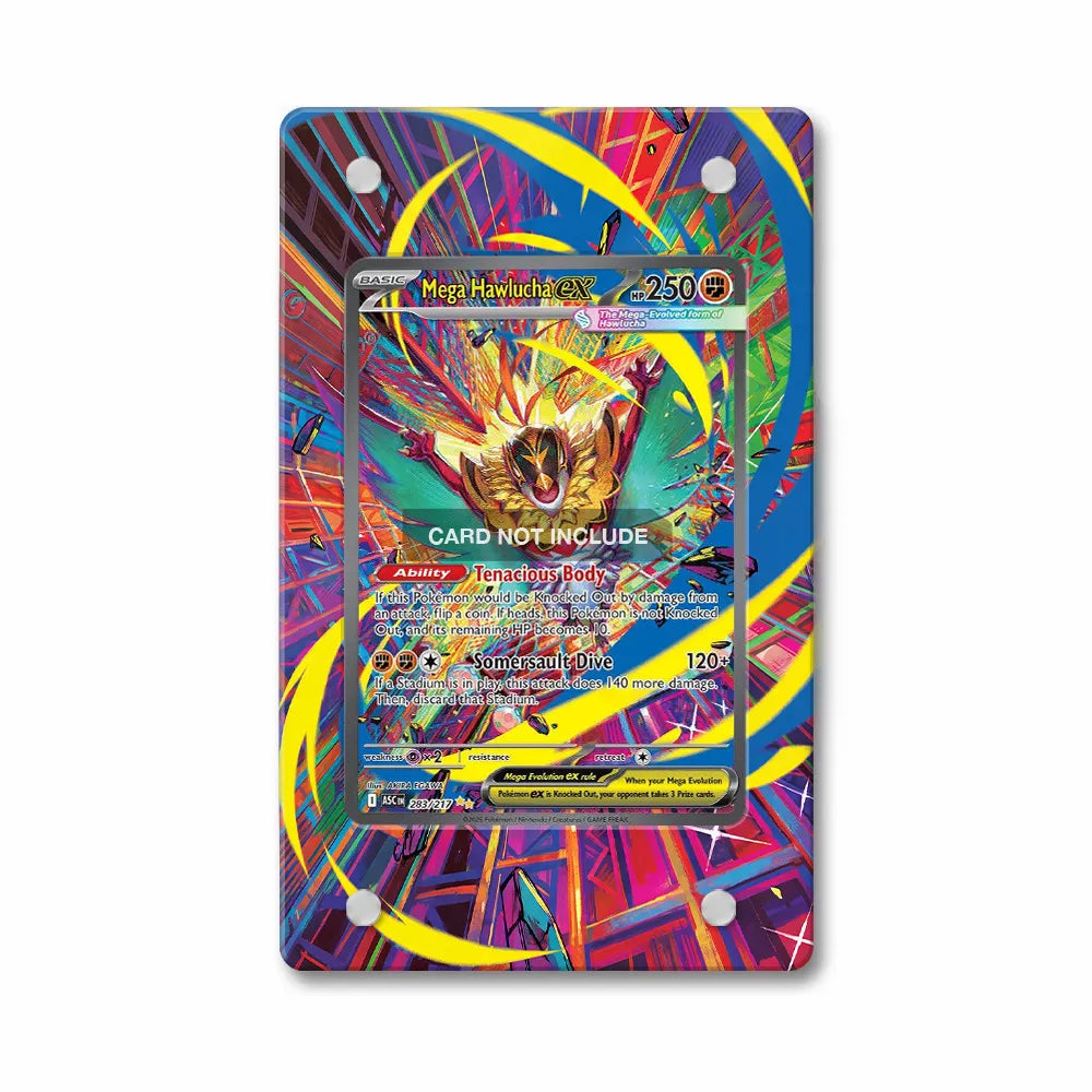 Mega Hawlucha ex 283-217 Special Illustration Rare ASC Extended Art Display Cases - PSA Slab Case - Front View