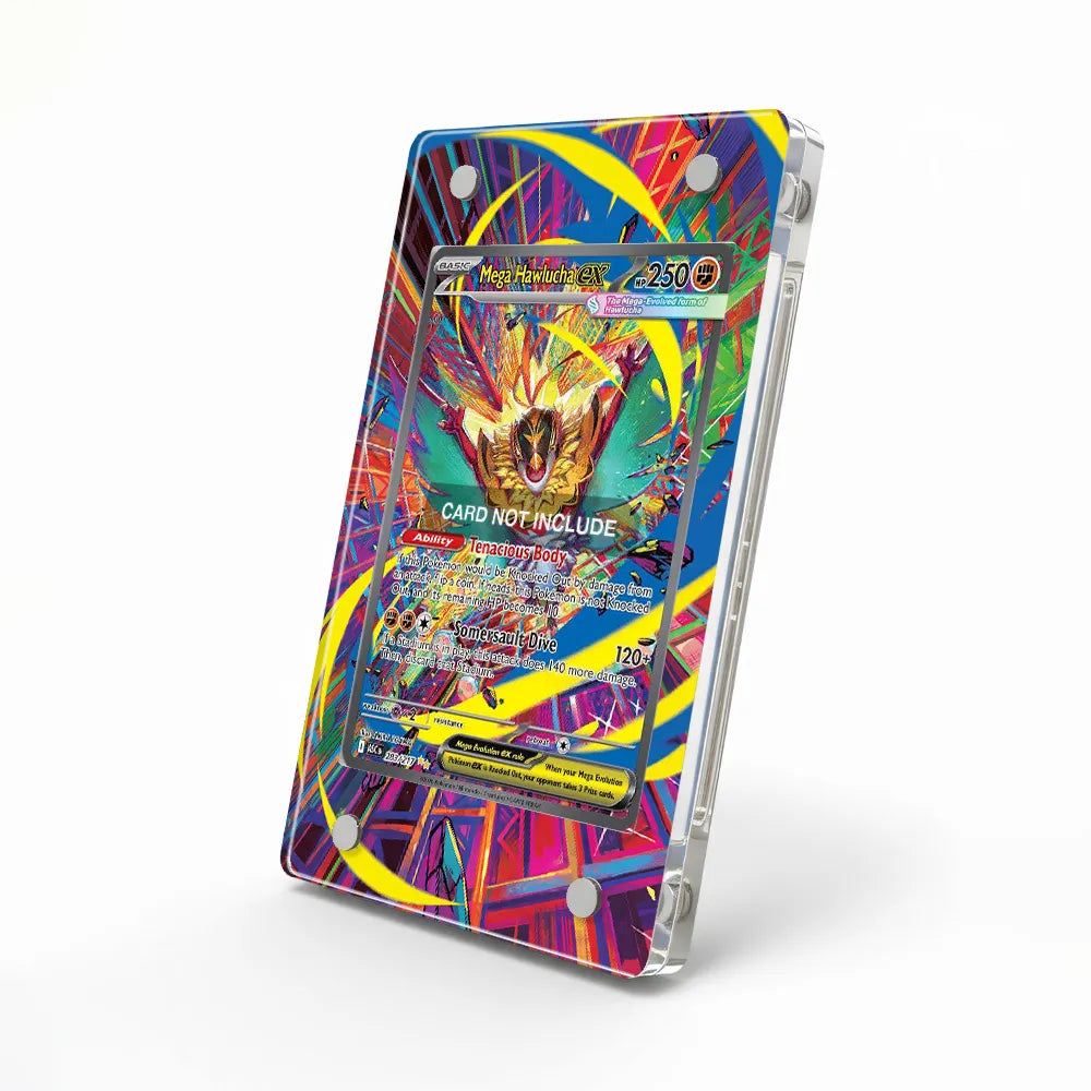 Mega Hawlucha ex 283-217 Special Illustration Rare ASC Extended Art Display Cases - Magnetic Case - Side View