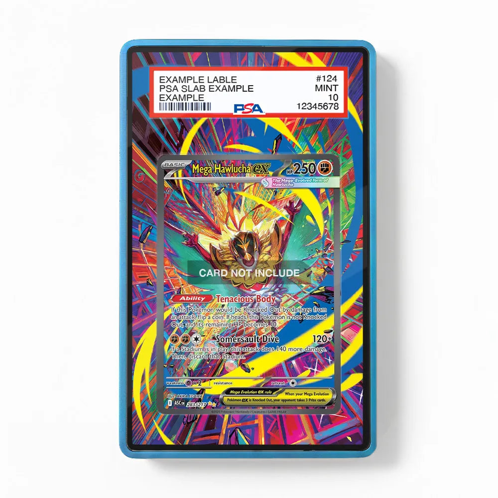 Mega Hawlucha ex 283-217 Special Illustration Rare ASC Extended Art Display Cases - PSA Slab Case - Front View