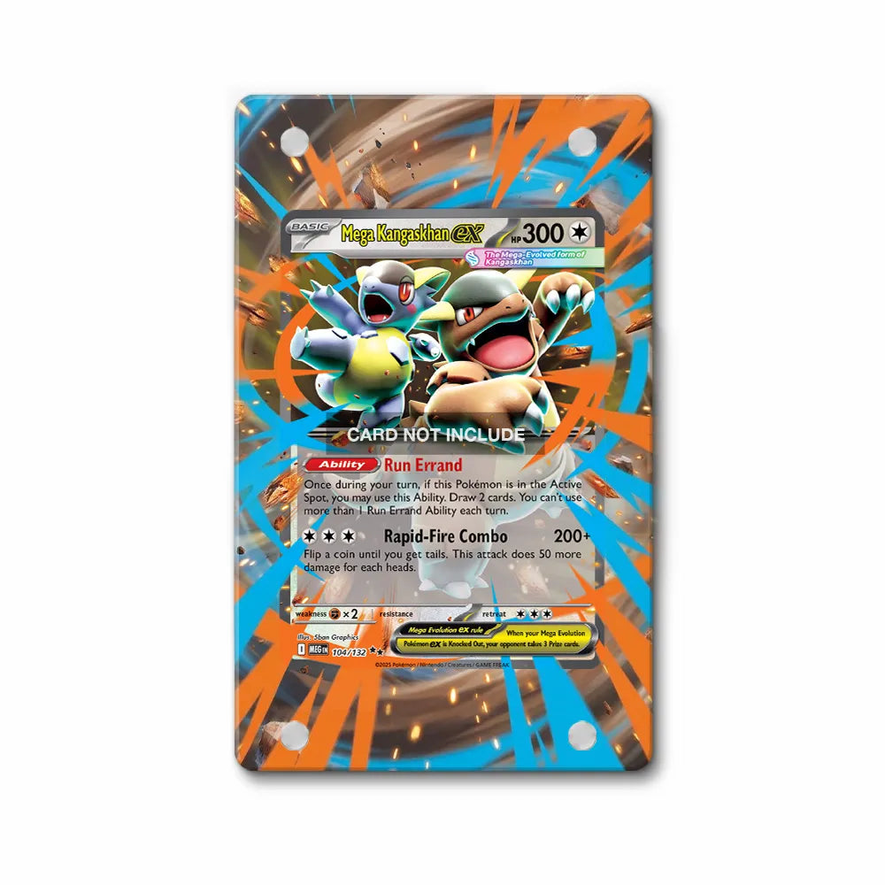 Mega Kangaskhan ex 104-132 Mega Evolution Pokemon Cards Custom Art Display Cases - Magnetic Case - Front View