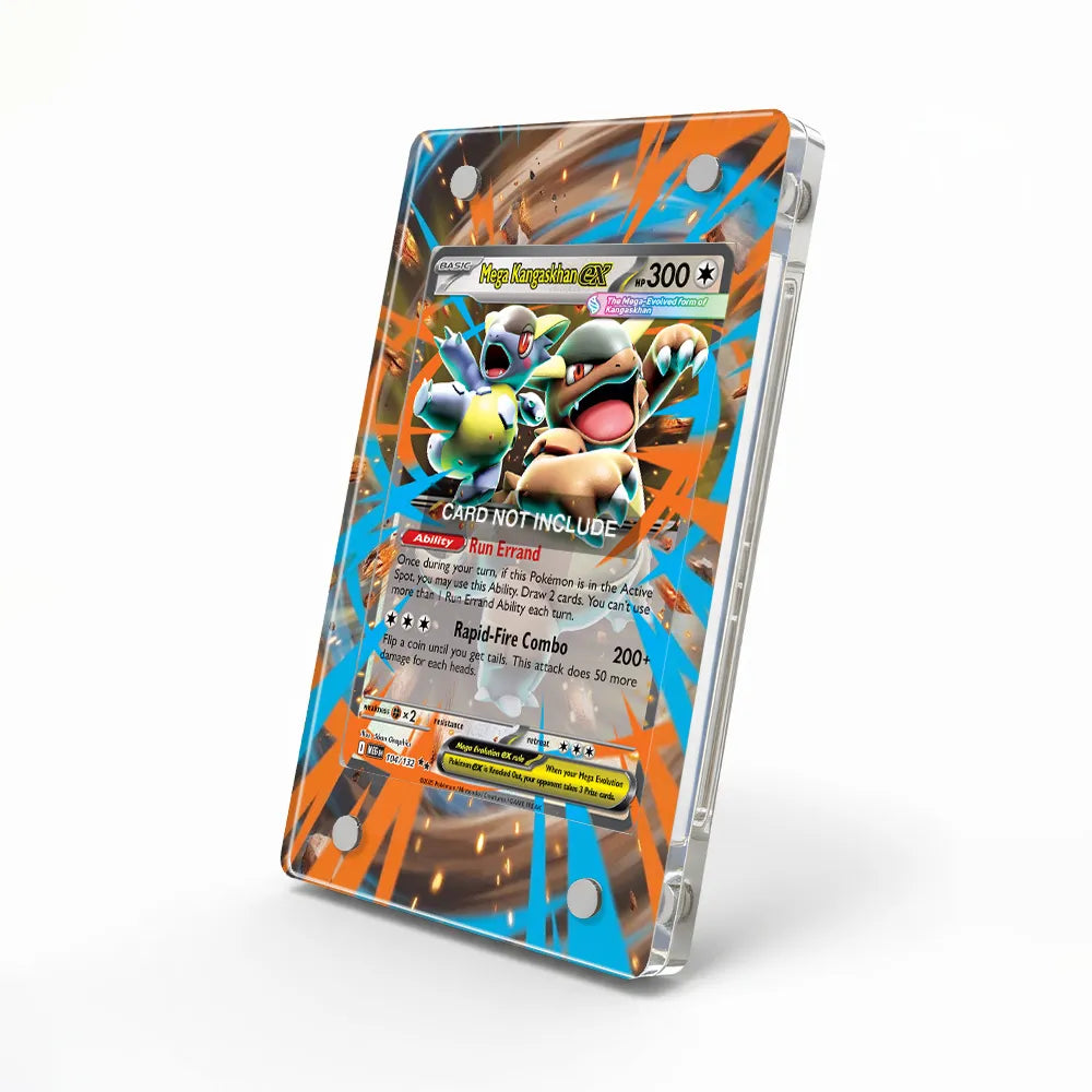 Mega Kangaskhan ex 104-132 Mega Evolution Pokemon Cards Custom Art Display Cases - Magnetic Case - Side View