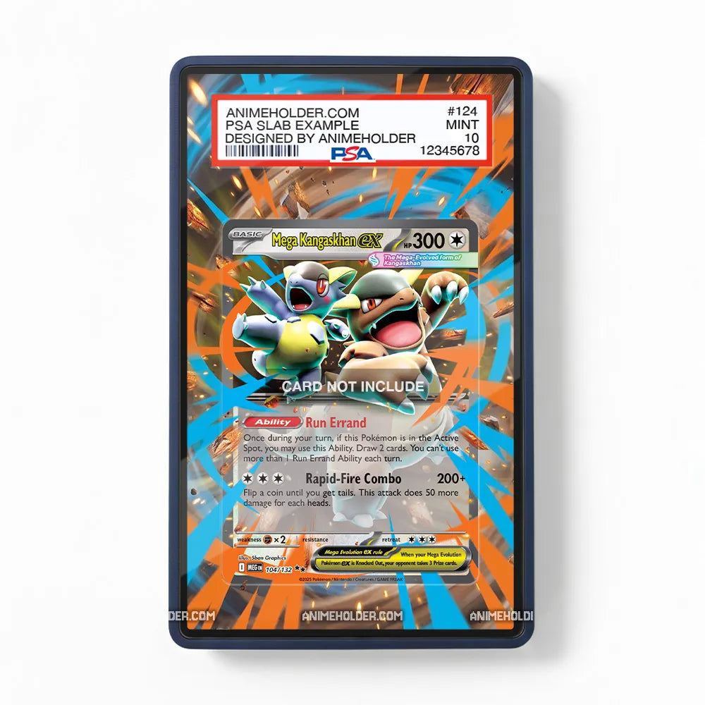 Mega Kangaskhan ex 104-132 Mega Evolution Pokemon Cards Custom Art Display Cases - PSA Slab Case - Front View
