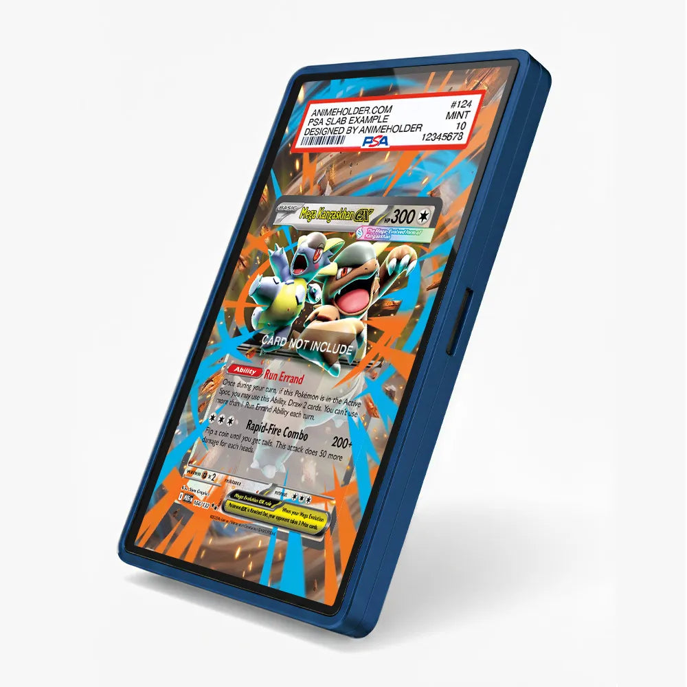 Mega Kangaskhan ex 104-132 Mega Evolution Pokemon Cards Custom Art Display Cases - PSA Slab Case - Side View