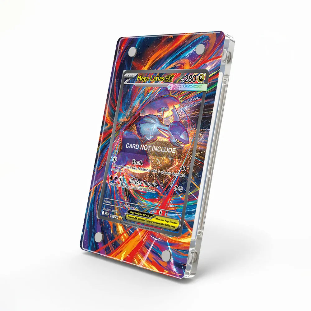 Mega Latias 181-132 SIR SAR Mega Pokemon Base Set Extended Art Display Cases - Magnetic Case - Side View