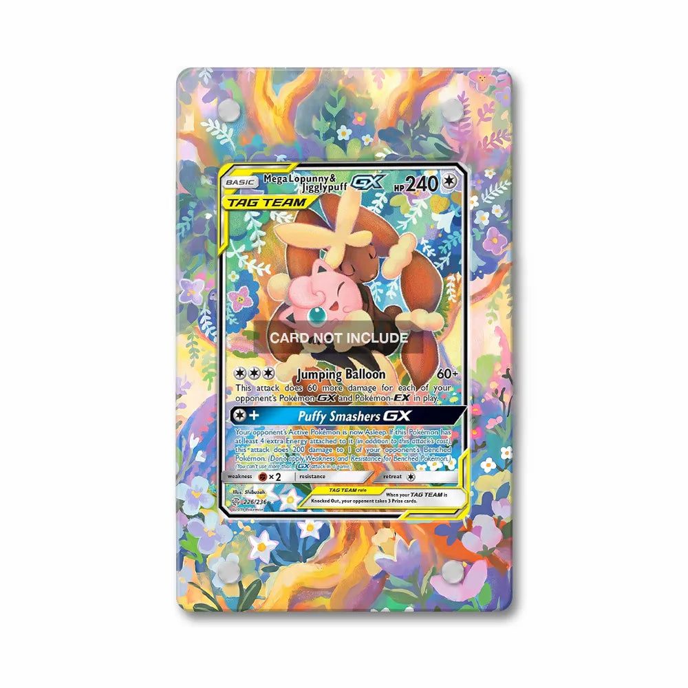 Mega Lopunny & Jigglypuff-GX 226-236 Ultra Rare Cosmic Eclipse Extended Art Display Cases - PSA Slab Case - Front View