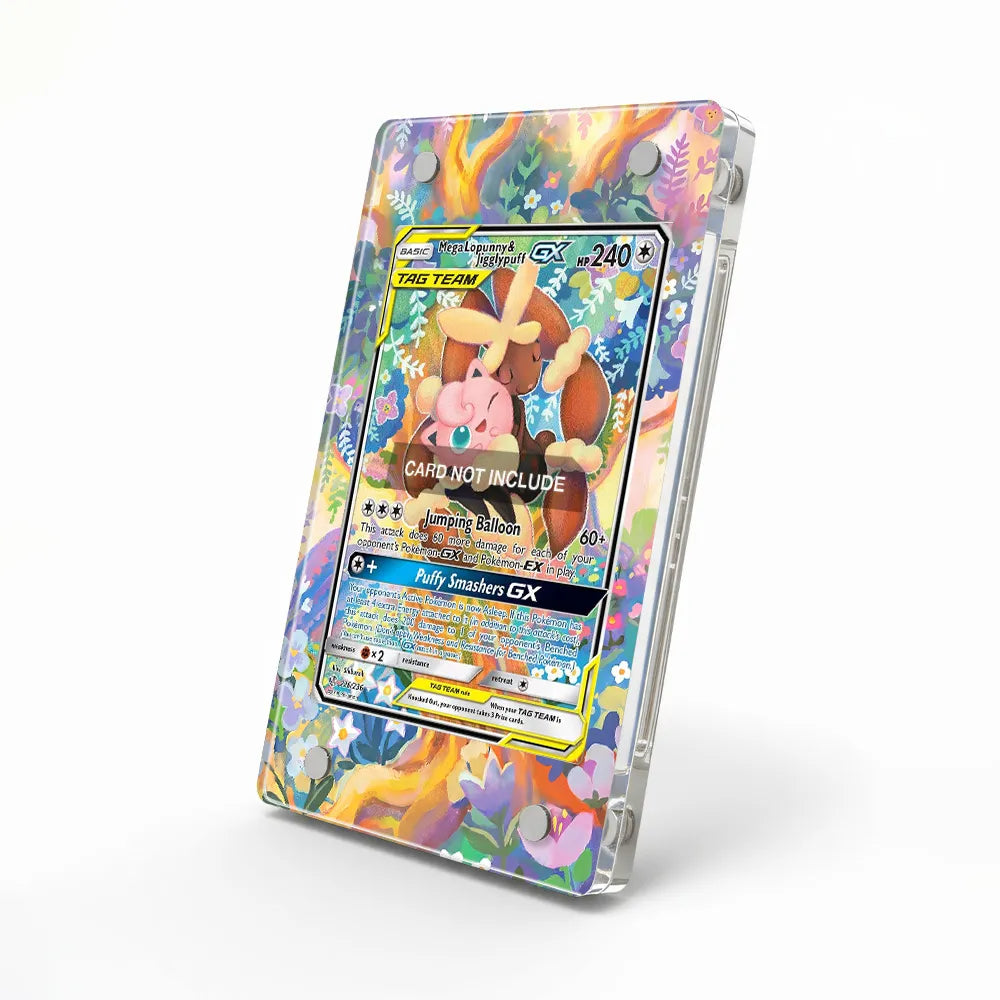 Mega Lopunny & Jigglypuff-GX 226-236 Ultra Rare Cosmic Eclipse Extended Art Display Cases - Magnetic Case - Side View