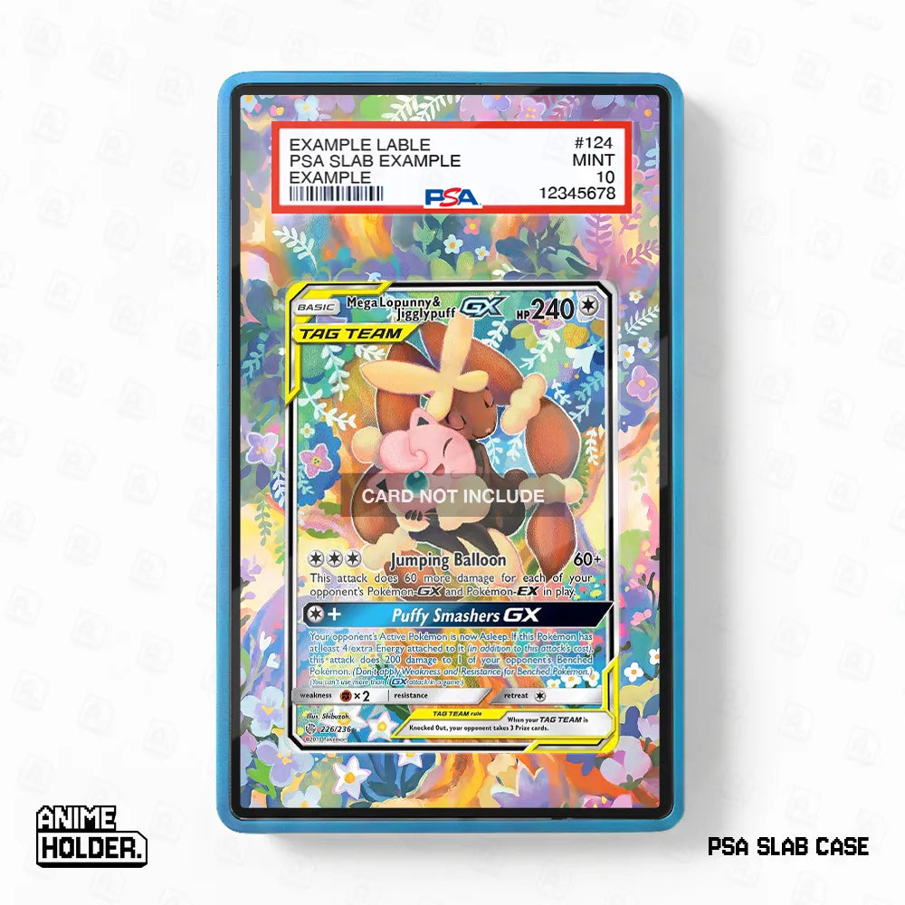 Mega Lopunny & Jigglypuff-GX 226-236 Ultra Rare Cosmic Eclipse Extended Art Display Cases - PSA Slab Case - Front View