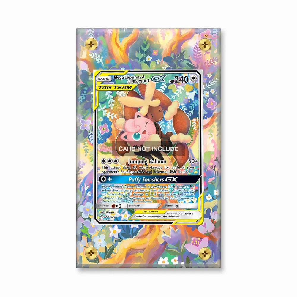 Mega Lopunny & Jigglypuff-GX 226-236 Ultra Rare Cosmic Eclipse Extended Art Display Cases - Screws Case - Front View