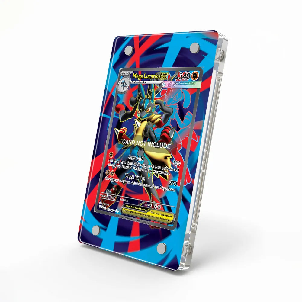 Mega Lucario EX 160-132 Mega Evolution Set Extended Art Display Cases - Magnetic Case - Side View