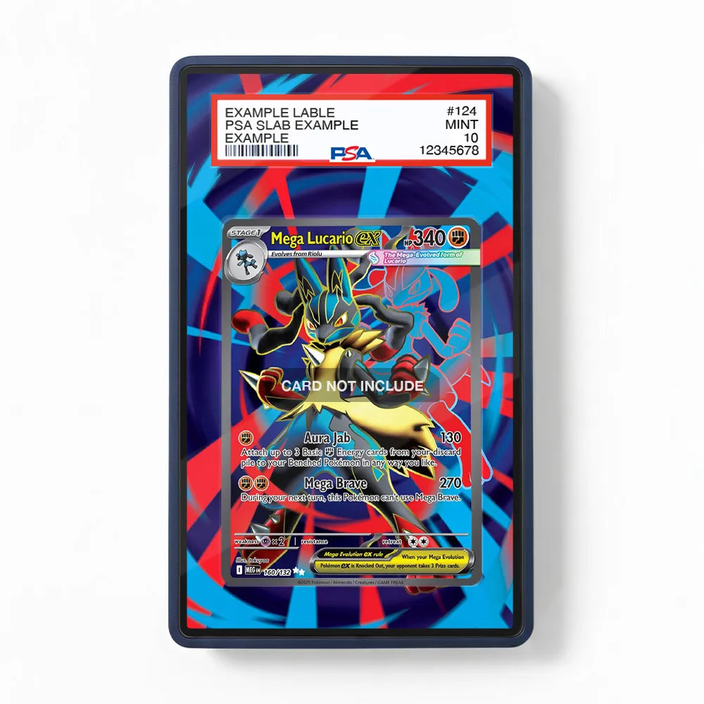 Mega Lucario EX 160-132 Mega Evolution Set Extended Art Display Cases - PSA Slab Case - Front View
