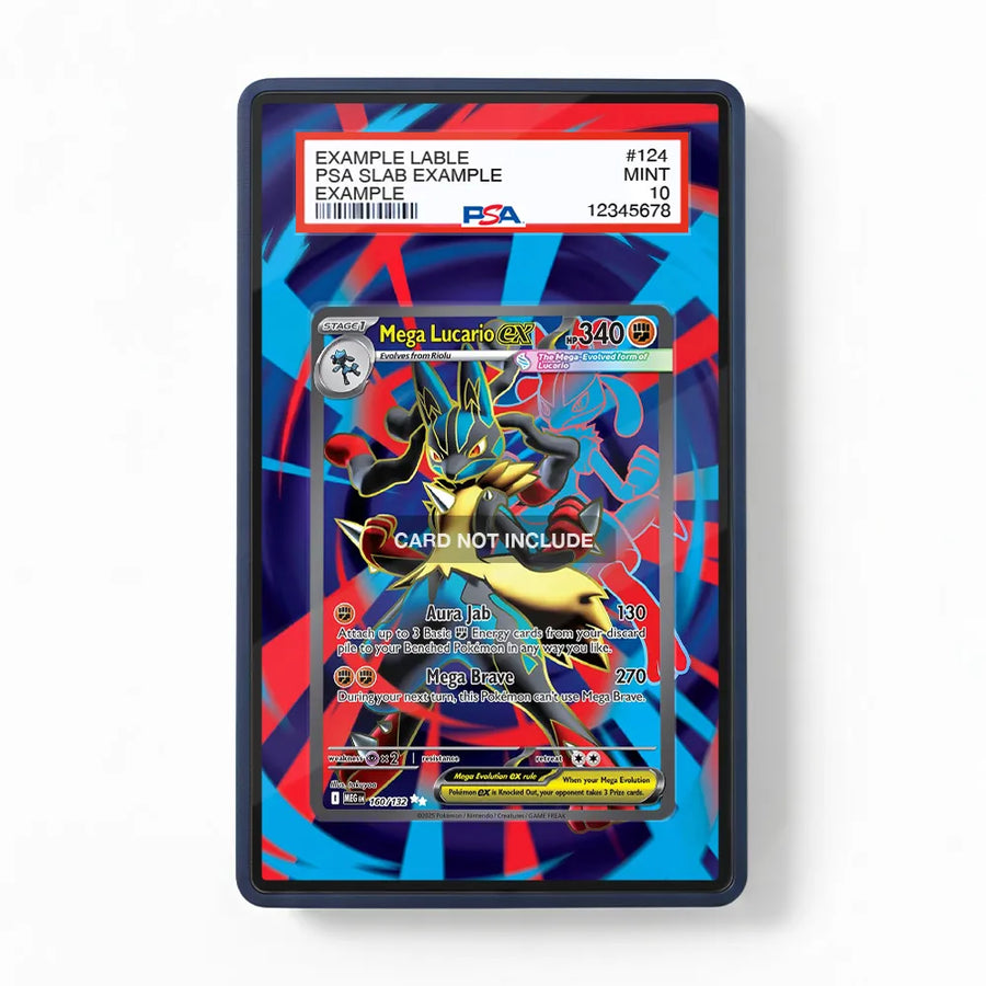 Mega Lucario EX 160-132 Mega Evolution Set Extended Art Display Cases - PSA Slab Case - Front View