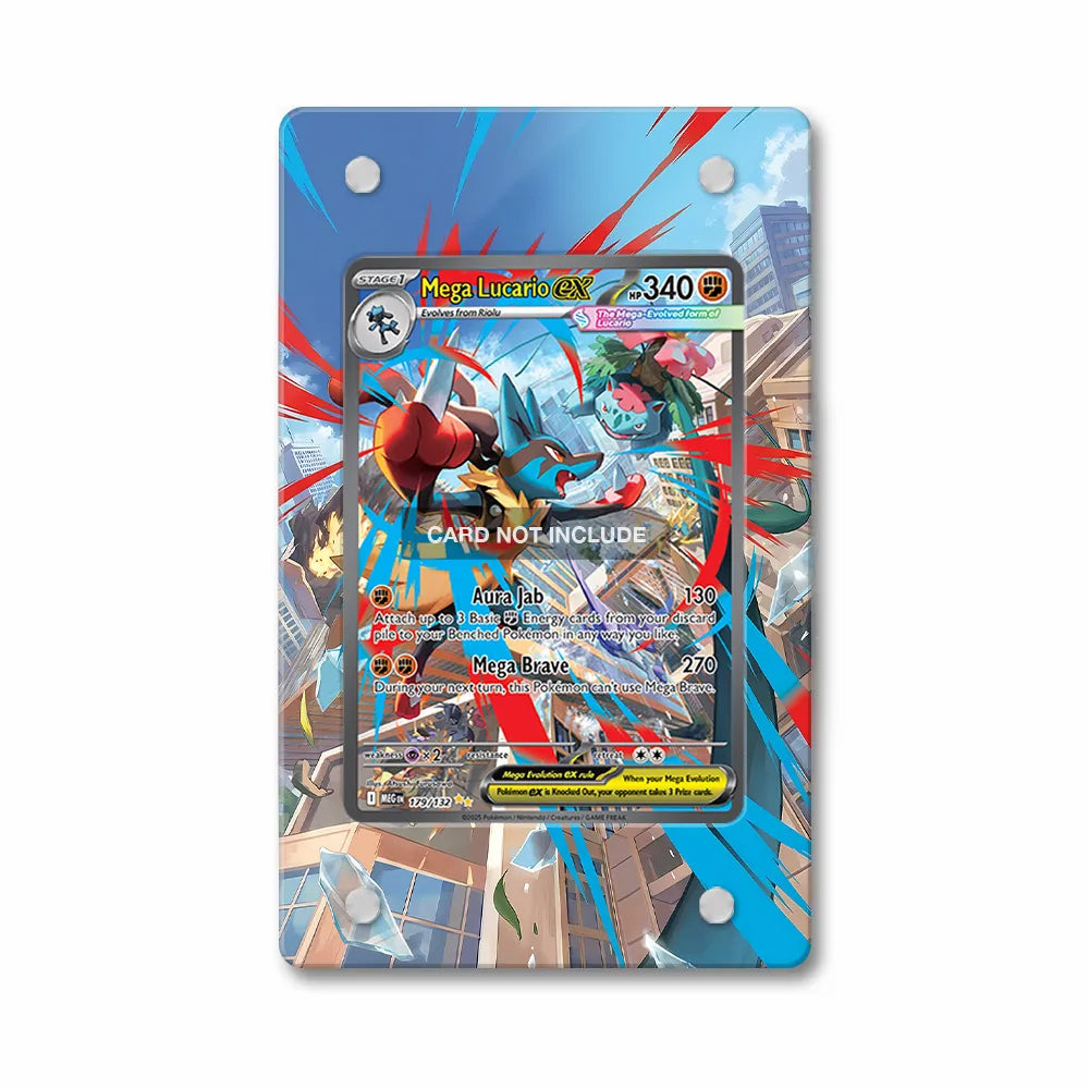 Mega Lucario ex 179-132 SIR SAR Mega Pokemon Base Set Extended Art Display Cases - PSA Graded Guard Case - Front View