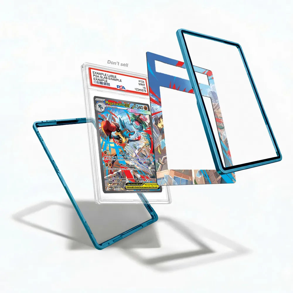 Mega Lucario ex 179-132 SIR SAR Mega Pokemon Base Set Extended Art Display Cases - PSA Slab Case - Detail View