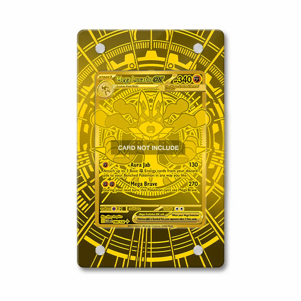 Mega Lucario ex 188-132 Hyper Rare Pokemon Base Set Extended Art Display Cases - PSA Graded Guard Case - Front View