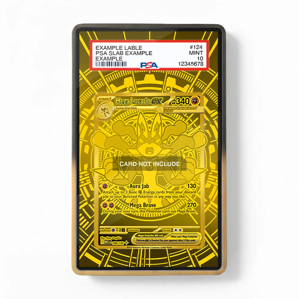 Mega Lucario ex 188-132 Hyper Rare Pokemon Base Set Extended Art Display Cases - PSA Graded Guard Case - Front View