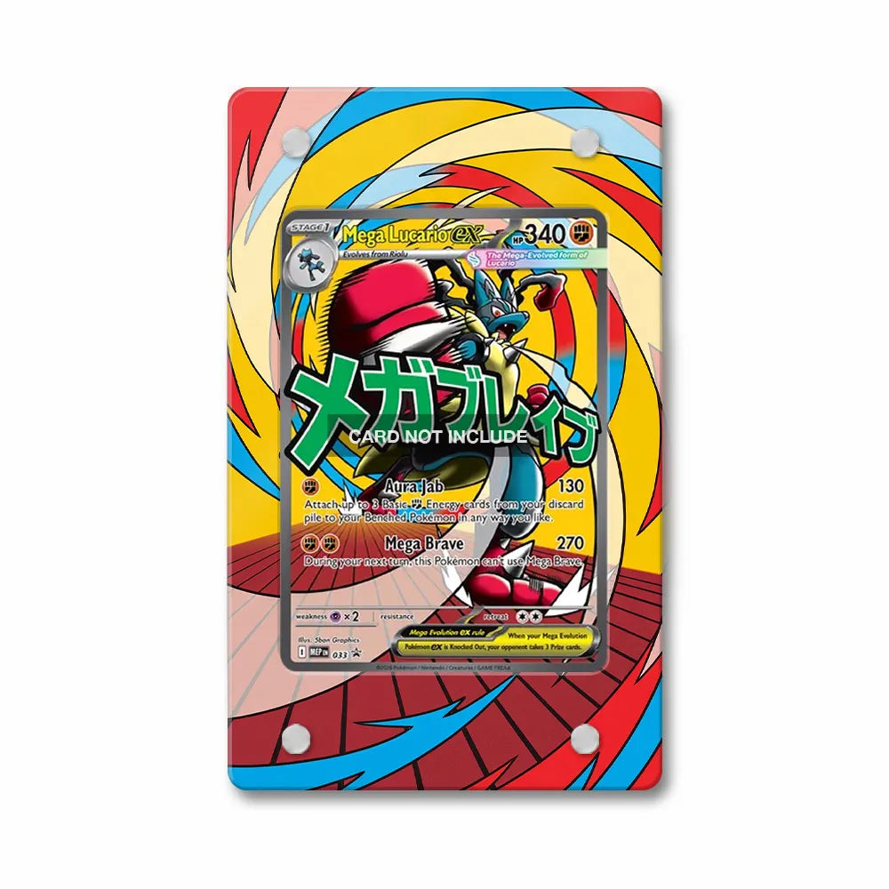Mega Lucario ex MEP 033 Promo Extended Art Display Cases - PSA Slab Case - Front View