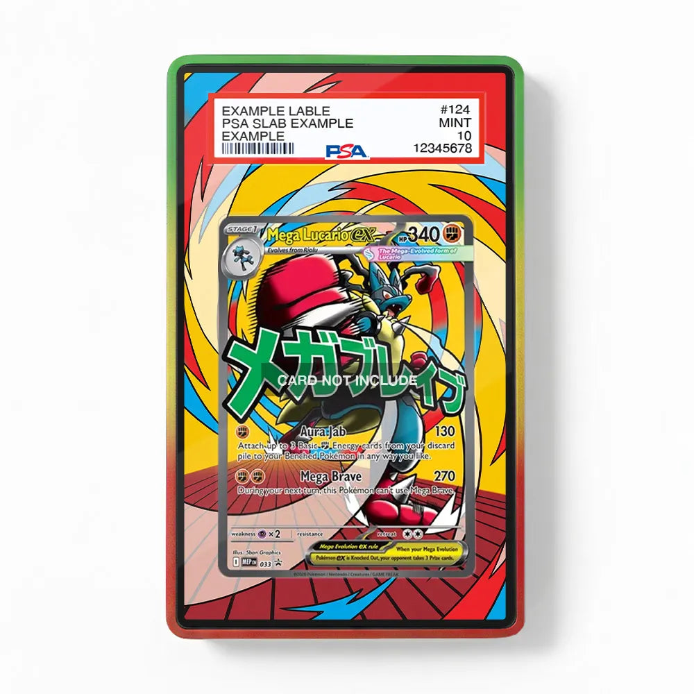 Mega Lucario ex MEP 033 Promo Extended Art Display Cases - PSA Slab Case - Front View