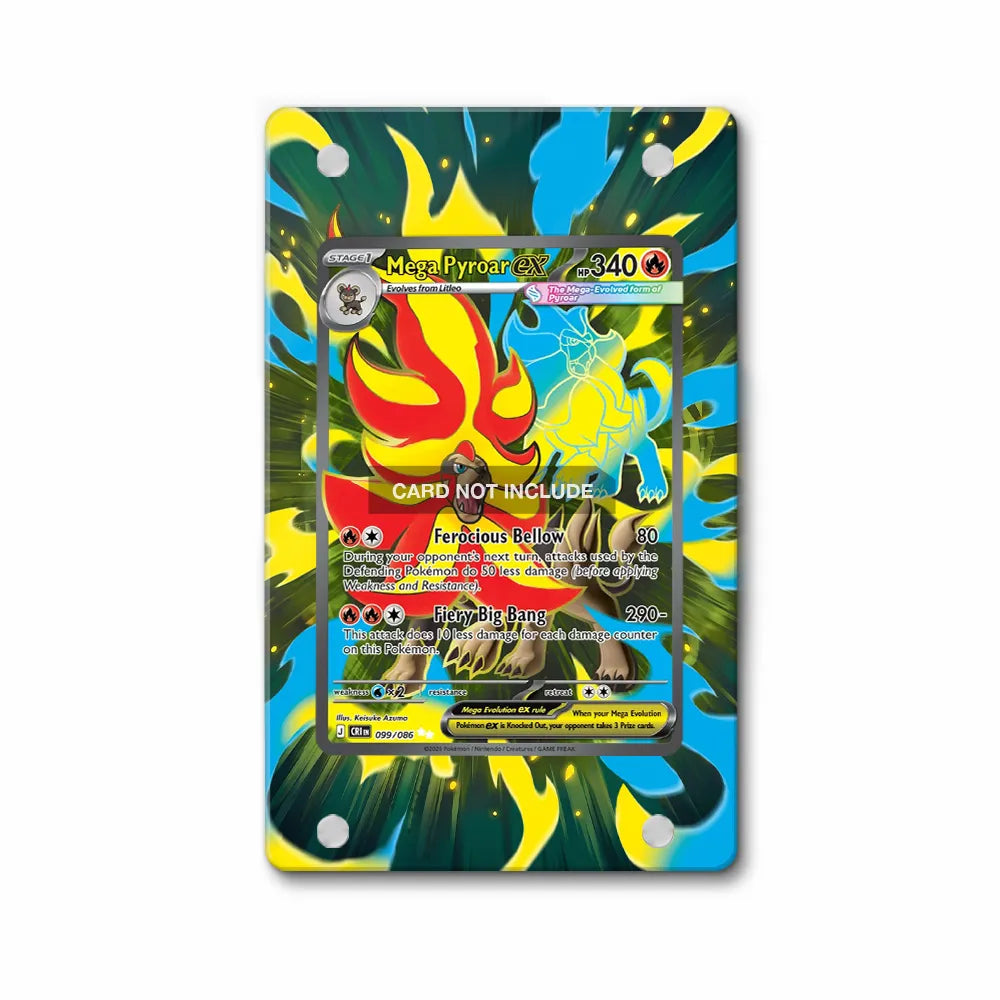 Mega Pyroar ex 099-086 Chaos Rising Pokemon Cards Extended Art Display Cases - Magnetic Case - Front View