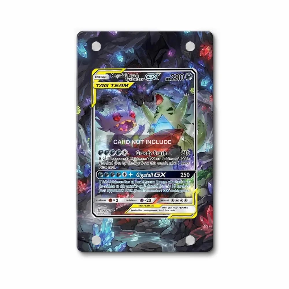 Mega Sableye & Tyranitar GX 216-236 Cosmic Eclipse Pokemon Cards Custom Art Display Cases - PSA Slab Case - Front View