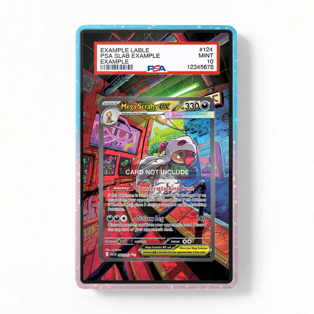 Mega Scrafty ex 285-217 Street Outlaw Extended Art Display Cases - PSA Slab Case - Front View