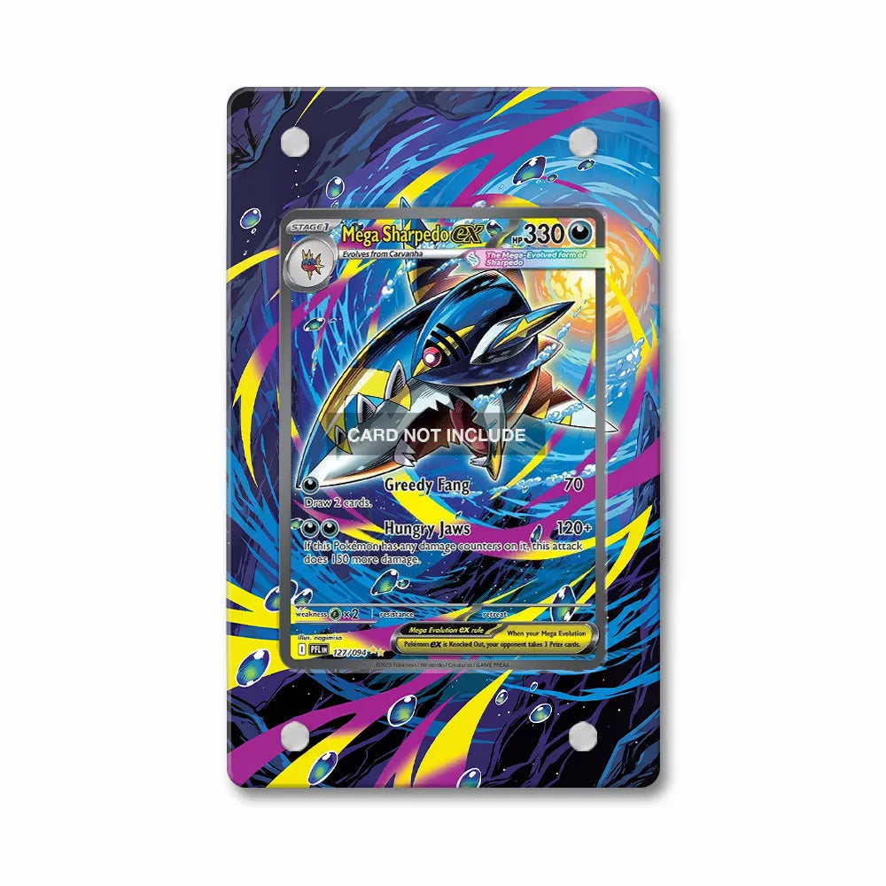 Mega Sharpedo ex 127-094 SIR SAR Phantasma Flames Extended Art Display Cases - PSA Slab Case - Front View