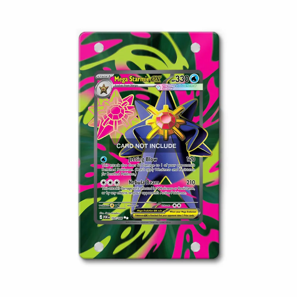 Mega Starmie EX 102-088 Paradigm Rift Perfect Order Pokemon Cards Extended Art Display Cases - Magnetic Case - Front View