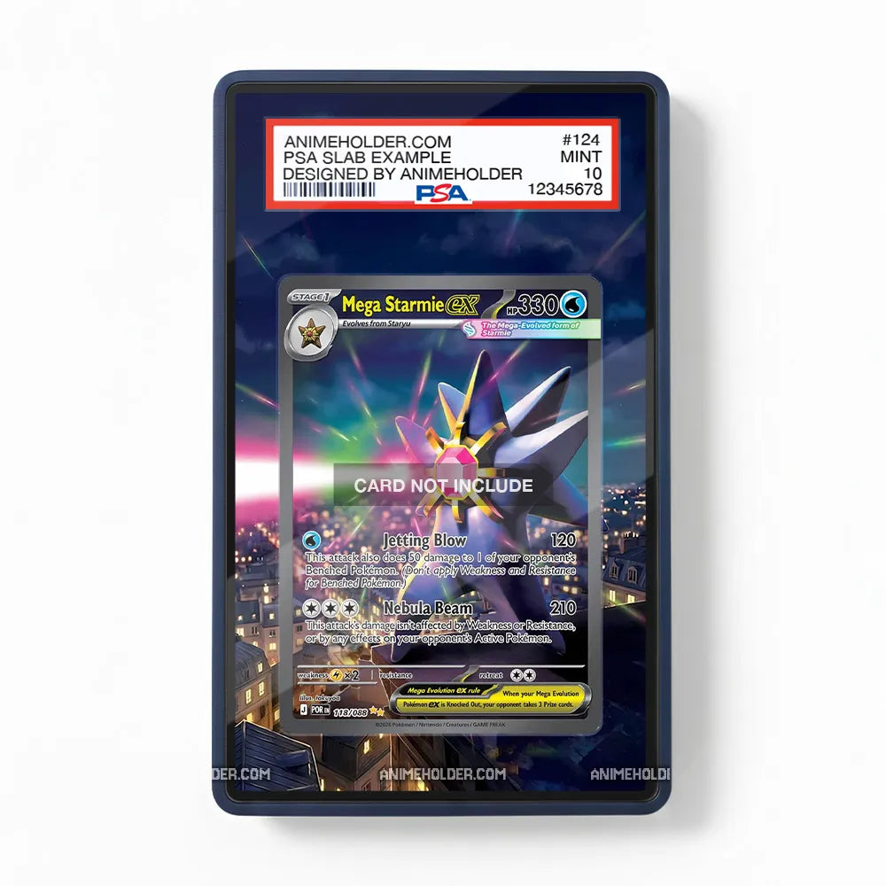 Mega Starmie ex 118-088 POR Pokemon Cards Custom Art Display Cases - PSA Slab Case - Front View