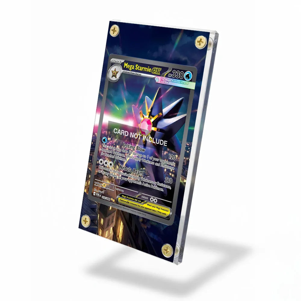 Mega Starmie ex 118-088 POR Pokemon Cards Custom Art Display Cases - Screws Case - Side View