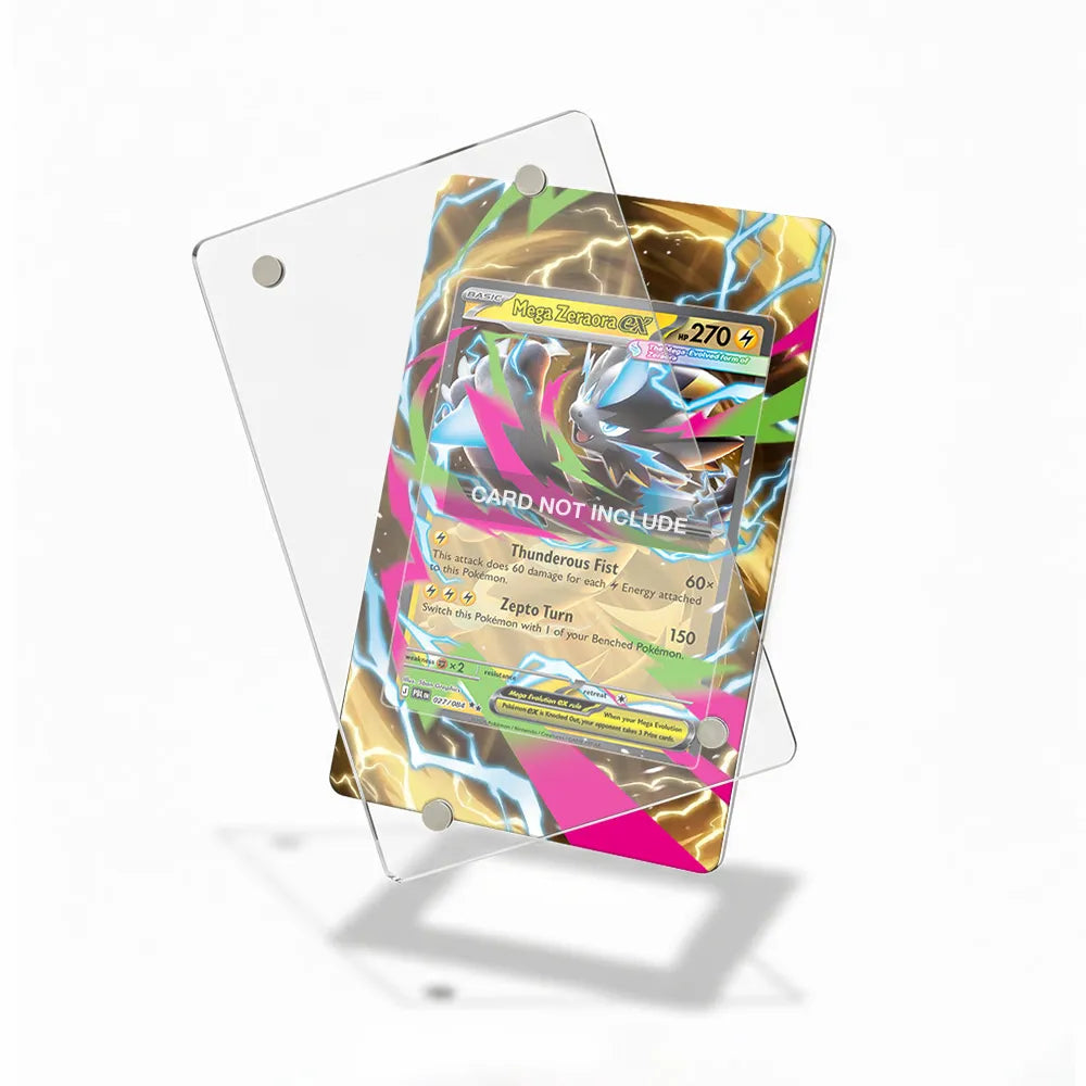 Mega Zeraora ex 027-084 Ultra Rare PBL Custom Card Extended Art Display Cases - Magnetic Case - Detail View