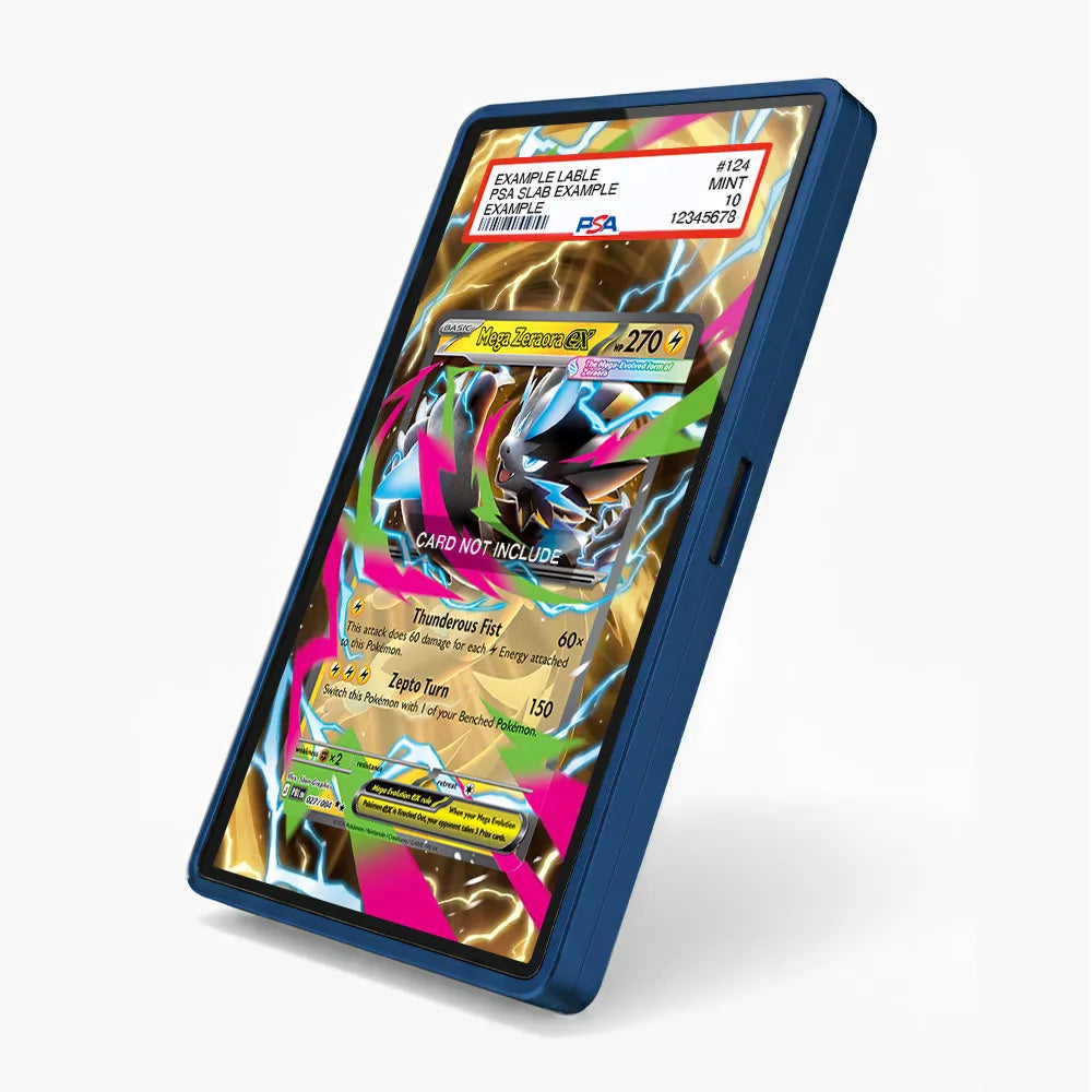 Mega Zeraora ex 027-084 Ultra Rare PBL Custom Card Extended Art Display Cases - PSA Slab Case - Side View