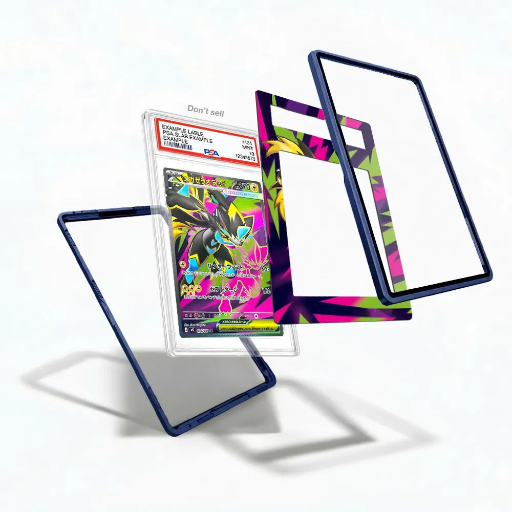 Mega Zeraora ex 096-081 SR M5 Extended Art Display Cases - PSA Slab Case - Detail View