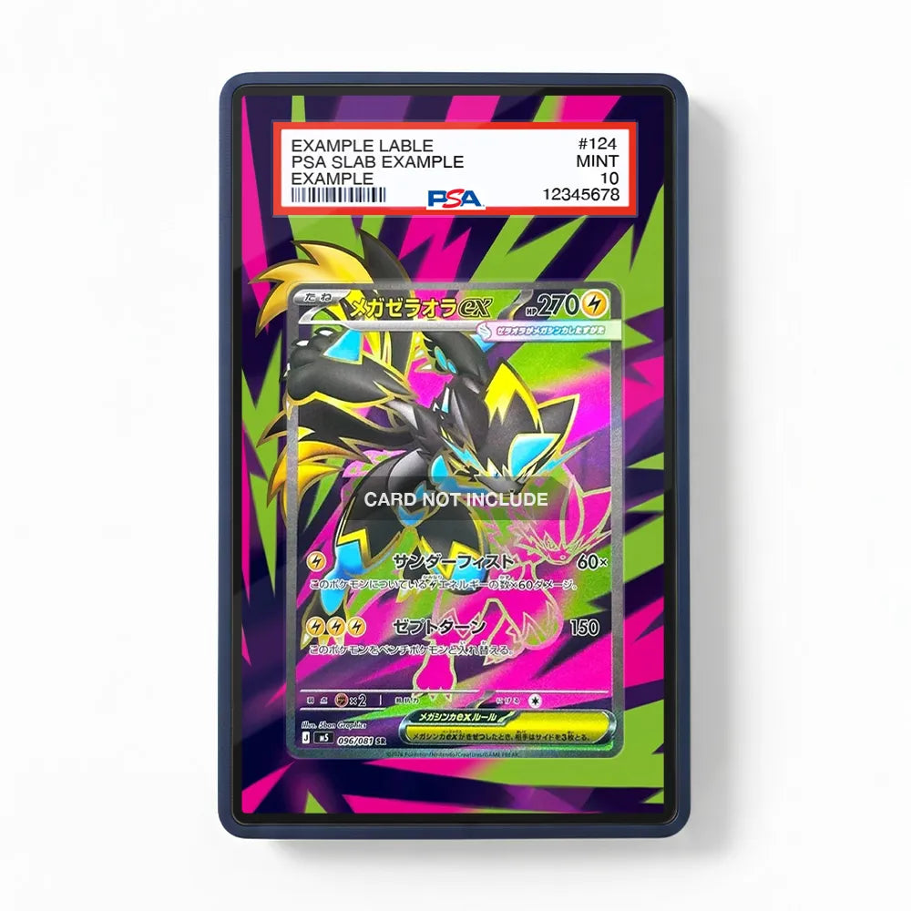 Mega Zeraora ex 096-081 SR M5 Extended Art Display Cases - PSA Slab Case - Front View