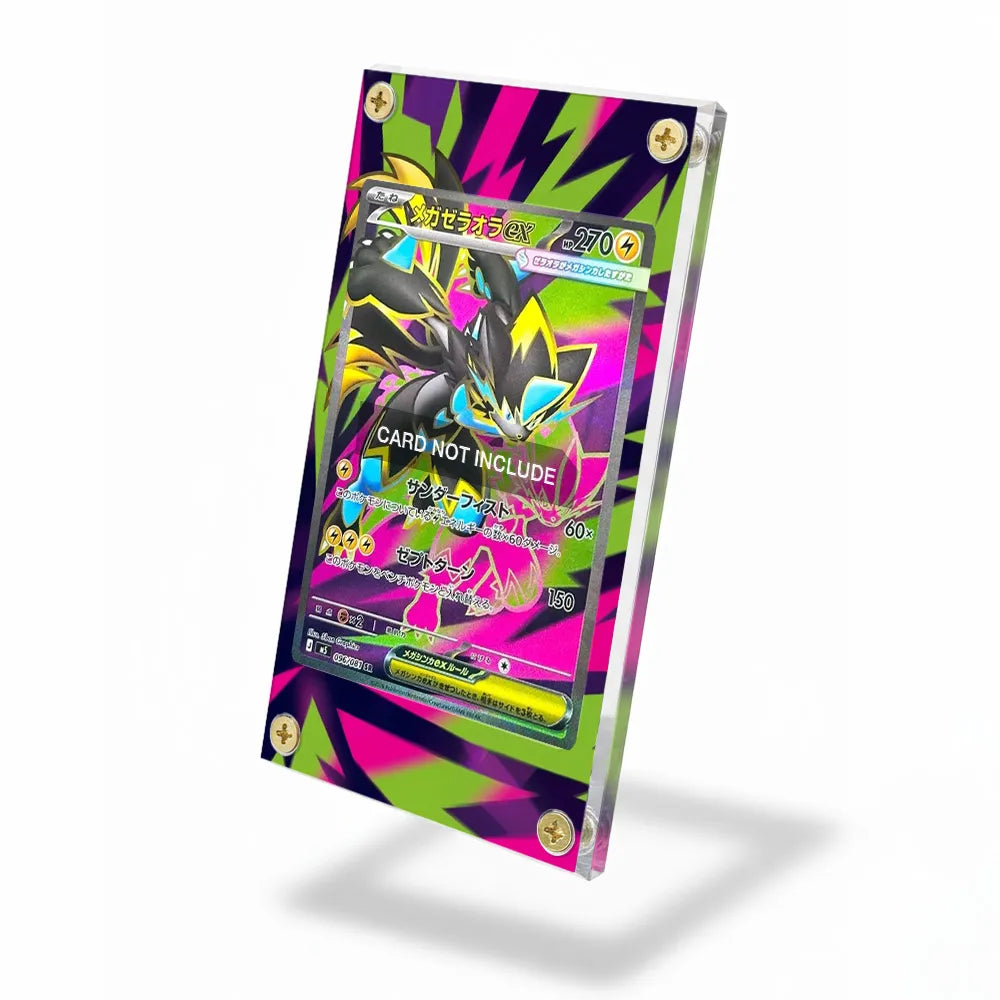 Mega Zeraora ex 096-081 SR M5 Extended Art Display Cases - Screws Case - Side View