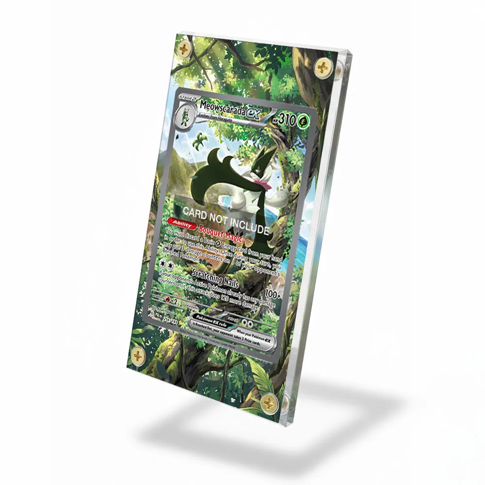 Meowscarada ex 256-193 SIR SAR Paldea Evolved Extended Art Display Cases - Screws Case - Side View