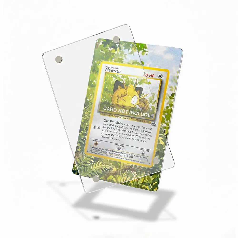 Meowth-Holo 10 Game Boy-Black Star Pokemon Cards Custom Art Display Cases - Magnetic Case - Detail View