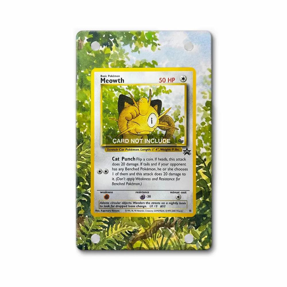Meowth-Holo 10 Game Boy-Black Star Pokemon Cards Custom Art Display Cases - Magnetic Case - Front View