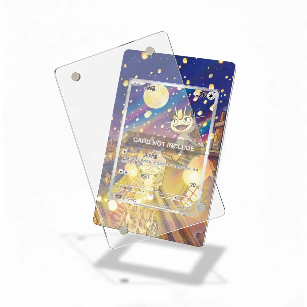 Meowth 0207-07 Gem Pack 3 Chinese Exclusive Extended Art Display Cases - Magnetic Case - Detail View