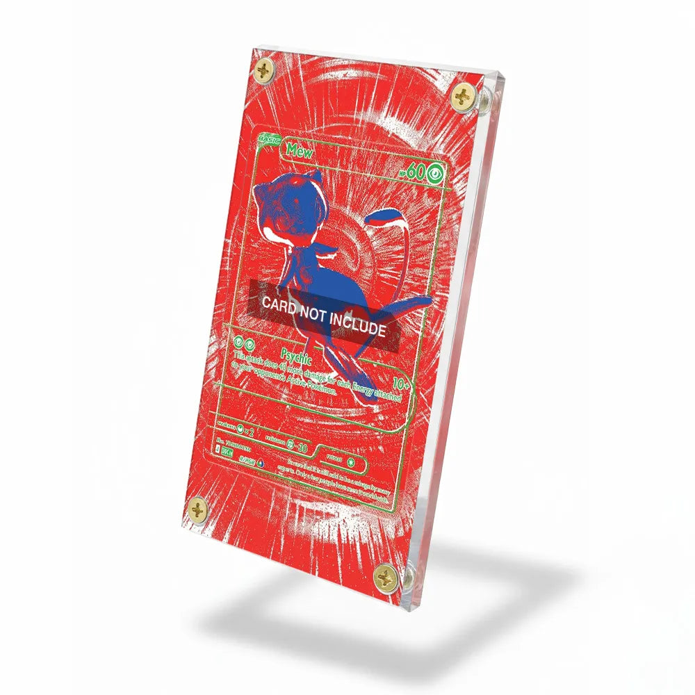 Mew 025-025 30th Anniversary Pokemon Cards Custom Art Display Cases - Screws Case - Side View
