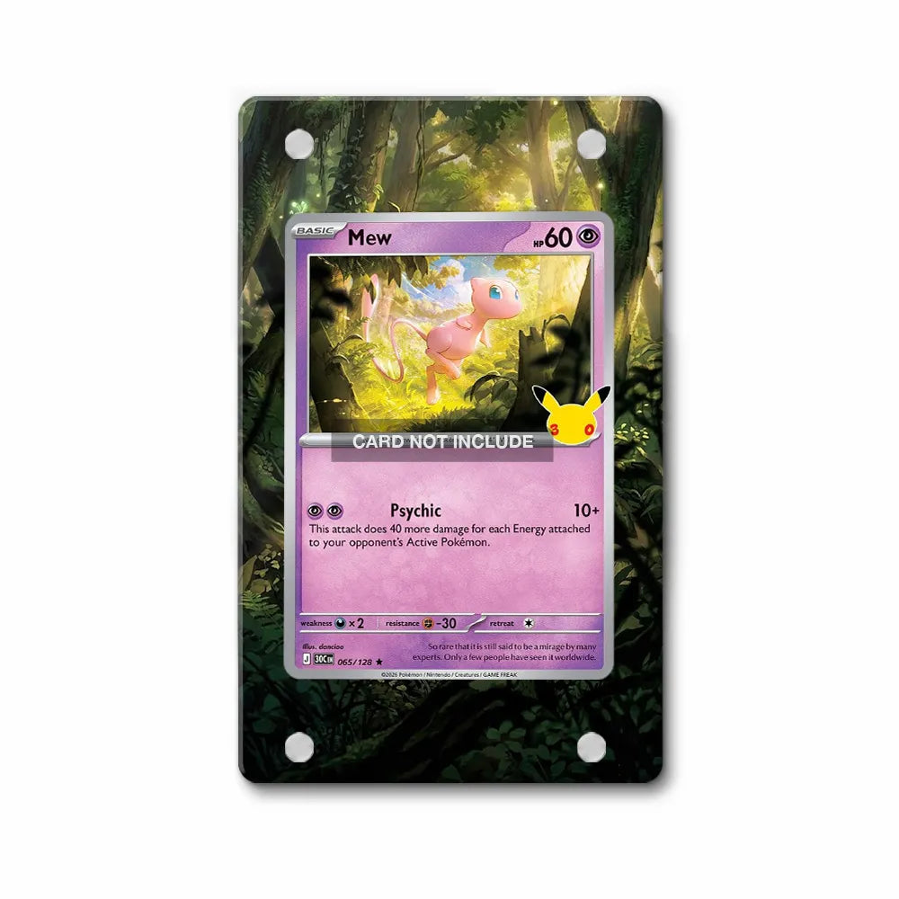 Mew 065-128 30th Anniversary Pokemon Cards Extended Art Display Cases - Magnetic Case - Front View